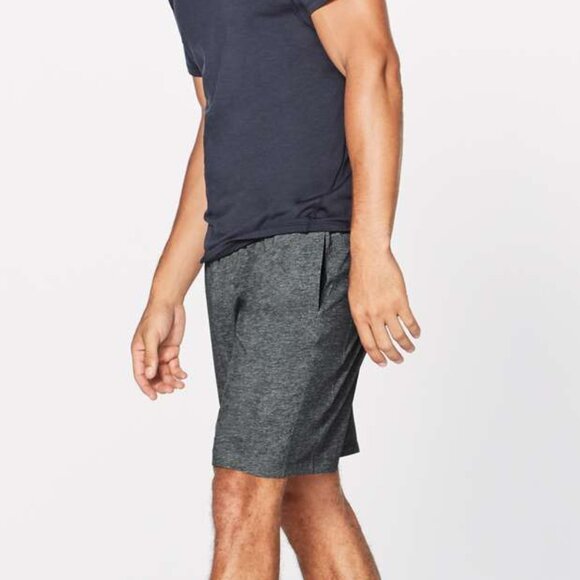 NEW Lululemon T.H.E. Short Linerless 9" Heathered Texture Mercury Deep Coal sz M - Picture 1 of 9